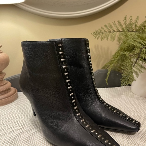Zara Black Ankle Boots with Silver Accents - Picture 3 of 11